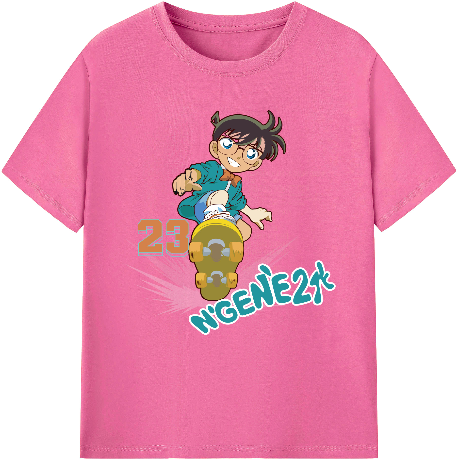 （画像用） 名探偵コナン 江戸川 コナン Detective Conan Conan Edogawa レディースカジュアルプリントTシャツ（綿100％）